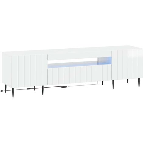 LED TV Cabinet High Gloss White Engineered Wood vidaXL (1/5)