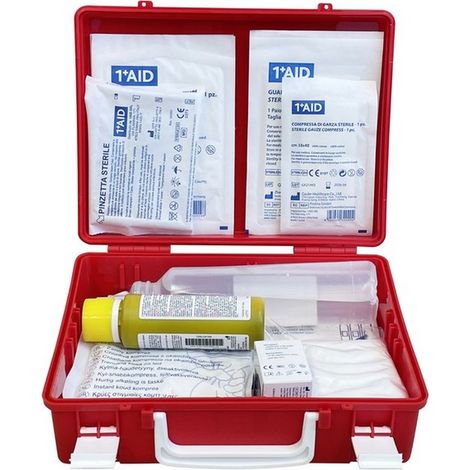 1PZ VALIGETTA PRONTO SOCCORSO IN POLIPROPILENE  cm. 25x9x19 h col. rosso - ALLE (1/2)