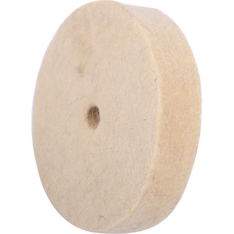 Disque de polissage rond en feutre doux de laine, 100 x 25 mm (4 pouces), beige, 1 pièce. (1/5)