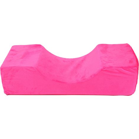 Oreiller en U souple et élastique pour extension de cils, coussin de salon de beauté pour pose de cils, couleur rose rouge (1/5)