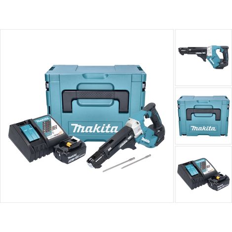 Makita DFR 551 RF1J Akku Magazinschrauber 18 V 25 - 55 mm Brushless + 1x Akku 3,0 Ah + Ladegerät + Makpac (1/5)