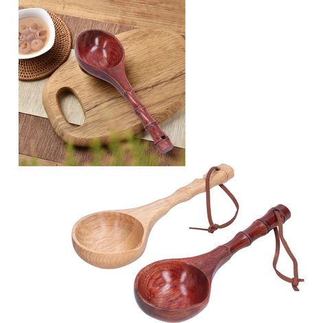 Louche en bambou de style japonais, idéale pour l'eau, le vin, le bain, le sauna, la cuisine, et pouvant également servir de seau, de louche à soupe ou de plat chaud. Disponible en couleurs claires et (1/5)