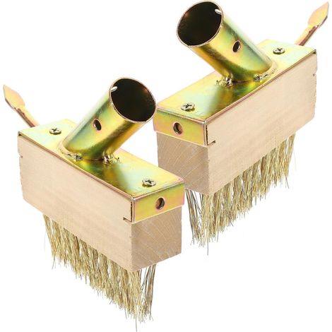 Brosse Métallique pour Désherber Allées Camping, Outil de Désherbage Manuel Portable Poignée Antidérapante en Acier et Bois pour Jardin et Fissures de Sol, 2pcs (1/5)