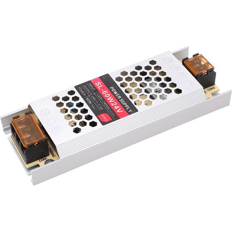 Alimentation LED 60W 24V 2.5A, transformateur ultra-mince pour boîte lumineuse, adaptateur driver à découpage pour bande LED.