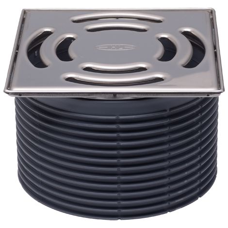 Soporte de rejilla d 146 mm, marco de acero inoxidable 145x145 mm, rejilla de acero inoxidable 138x138 mm, sistema "Klick-Klack"