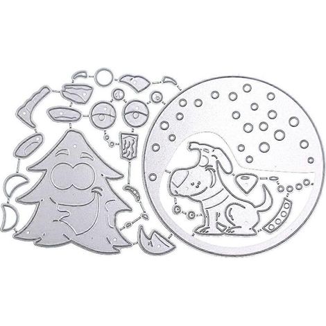 Matrices de découpe en métal pour sapin de Noël, pochoirs de scrapbooking, découpes et gaufrage de cartes (1/5)