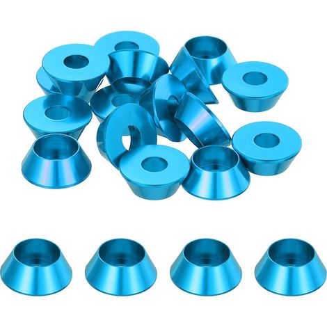 20 Pièces Rondelles à Tête Fraisée, Rondelles de Tasse M5 x 14 mm, Rondelle Fraisée, Rondelle Boulon En Aluminium Pour vis à tête, tige filetée, Accessoires Mécaniques, Bleu clair (1/5)