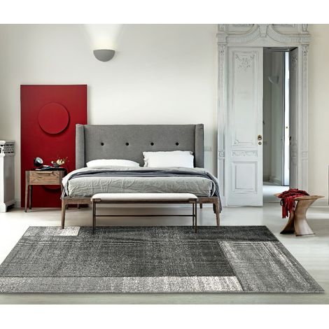 Tappeto salotto arredo casa FUNNY 57431 grigio moderno pelo morbido scolpito effetto 3D cm.120x170 (1/3)
