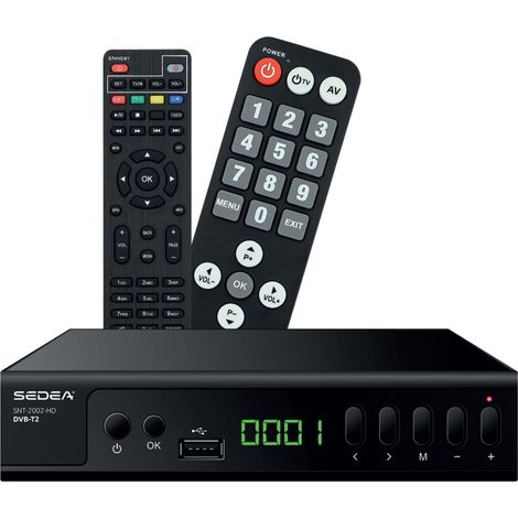 Récepteur TNT HD DVB-T2 - SEDEA SNT-2002-HD - Chaînes Terrestres TV gratuites en qualité HD, Fonction de lecteur multimédia via USB