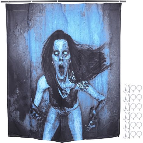 Rideau Occultant Halloween Motif Effrayant Tissu Sablé Décoration Fenêtre Salle De Bain 70x100cm (1/5)