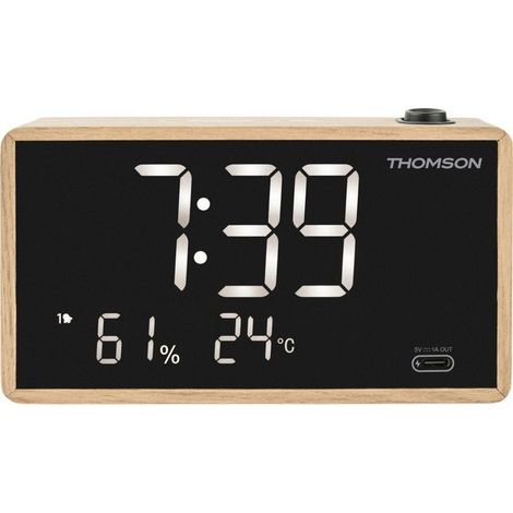 Radio sveglia con proiezione - THOMSON - Legno (1/5)