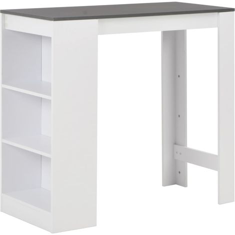 Bartisch mit Regal Weiß 110x50x103 cm