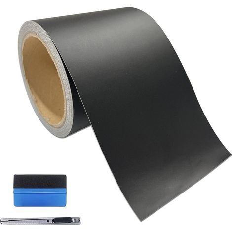 Auto Folie Schwarz Matt 10cm x 900cm Selbstklebend Blasenfrei (1/5)