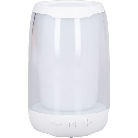Mini-LED-Bluetooth-Lautsprecher mit Beleuchtung, tragbarer Subwoofer mit TF-Kartensteckplatz und AUX-Eingang, kreatives Design für den Schreibtisch, integrierter Akku, weiß – ideales Geburtstagsgesche (1/5)