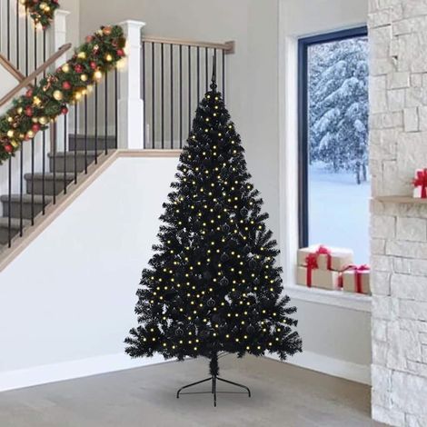 vidaXL Árbol de Navidad Artificial Preiluminado Negro 240 cm PVC (1/5)