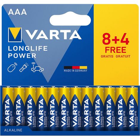 Pile Batteries Longlife Power 1,5 V Aaa Lr03 (12 Unités) - Varta (1/2)