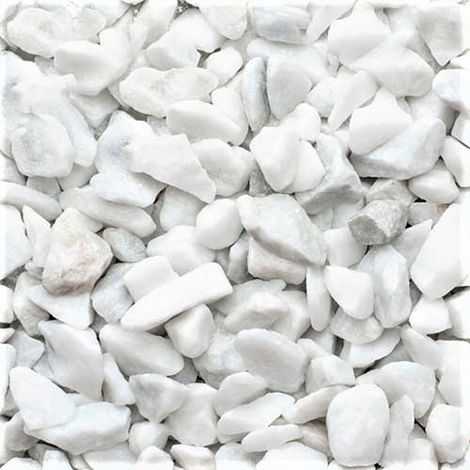 Granulato sassi colorati Bianco Carrara 8-16 mm 25 kg decorazione giardino pietre colorate 25 Kg (1/4)