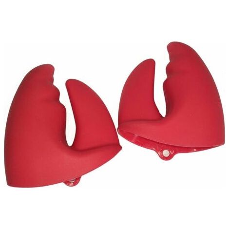 Gants de cuisine en silicone antidérapants et résistants à la chaleur, maniques, rouges (1/4)