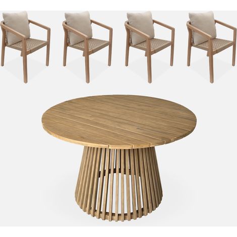 Mesa de comedor interior/exterior madera de acacia de 4 plazas