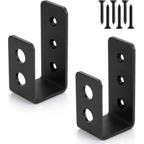 Sollbry Paquete de 2 soportes de acero resistentes para puertas de 2x4, barra de seguridad en forma de U (1/5)