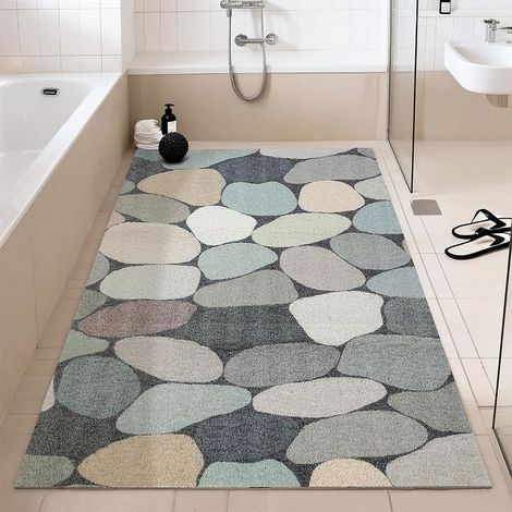 Tapis de Douche antidérapant 120x80 CM Tapis Douche antidérapant de Style Moderne en PVC Doux et Confortable avec Trous de Drainage, Haute perméabilité à l'eau, adapté aux Zones humides (1/5)