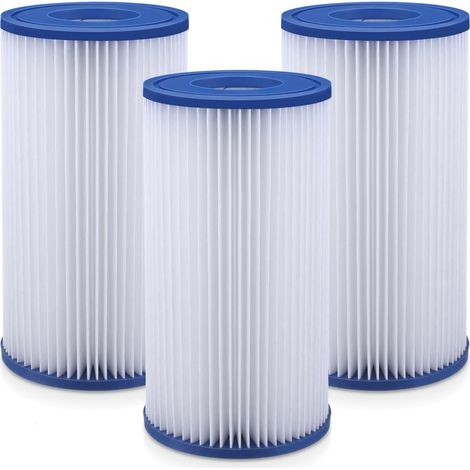 Filtres de rechange pour piscine, compatibles avec les cartouches filtrantes Bestway type III, faciles à installer, lot de 3.-AquaForge (1/5)