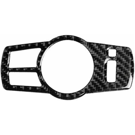 Accessoires de modification de voiture, couvercle de bouton en fibre de carbone pour cadre de commutateur de phare (couleur unie) (1/4)