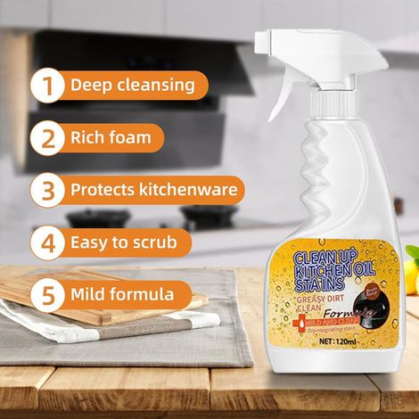 KineShineX Oil Stain Remover, Degreaser, Leaves No Residue, Gentle on Hands, Kitchen Spray Cleaner (1/4)