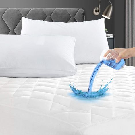 Mattress Protector 160 x 200 cm, Waterproof Mattress Cover, Quilted Breathable Mattress Topper, Depth Up to 40 cm (1/5)