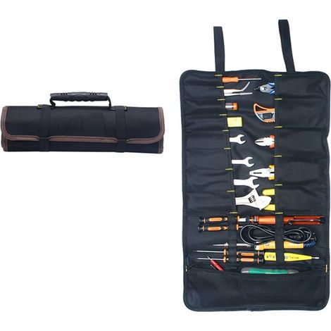 Trousse à outils portable - Sacoche à outils - Multiples compartiments et fermetures éclair - Sac de rangement étanche - 58 x 35 cm - Organisation optimale - Tissu Oxford - Rigide (1/4)