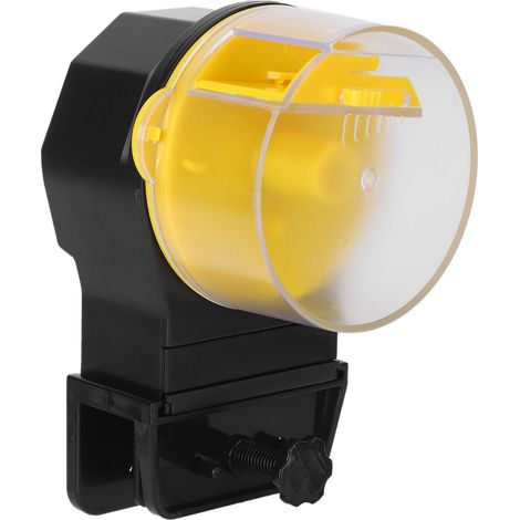 Distributeur automatique de nourriture pour poissons, programmable, flexible, pratique, facile à nettoyer et à installer, pour aquarium (jaune) (1/5)
