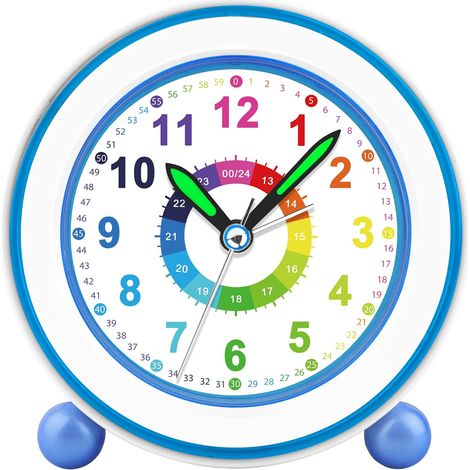 Réveil Enfant Silencieux, Veilleuse, Snooze, (Bleu) (1/5)