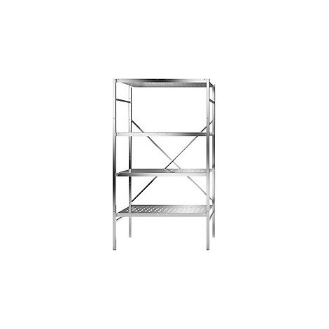 Estantería ensamblable de acero inoxidable  4 baldas perforadas