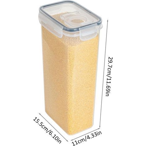 Boite De Rangement Cuisine 2,8l, Conservation Avec Couvercle, Hermétique Rangement Et Organisation Pour Stocker Les Cereales,Pâtes,Farine (1/4)