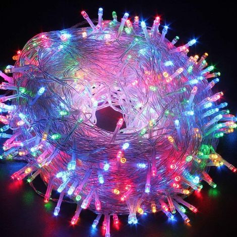 Guirlande lumineuse LED colorée de 50 m avec 400 LED. Conception étanche et sans fil. (1/4)