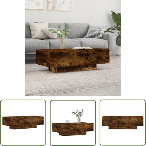 The Living Store Couchtisch Räuchereiche 100x49,5x31 cm Holzwerkstoff - Couchtisch - Wohnzimmerstil - Holzwerkstoff Möbel - Esszimmertisch - Kaffeetisch (1/5)