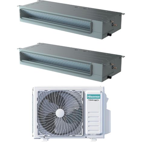 Hisense Doble Split Inversor Aire Acondicionado 9+12 con 2AMW42U4RGC R-32 Wi-Fi Opcional 9000+12000 Con Mando a Distancia