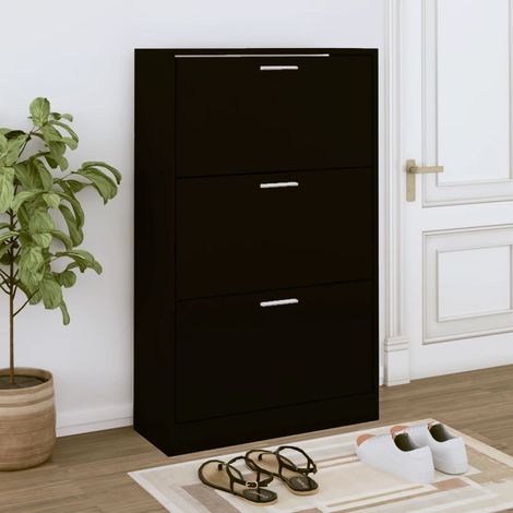 Schuhschrank Schwarz 63x24x103 cm Holzwerkstoff vidaXL