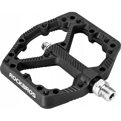 Pedales de bicicleta Rockbros 2021-12A de nailon negro con pines (1/5)