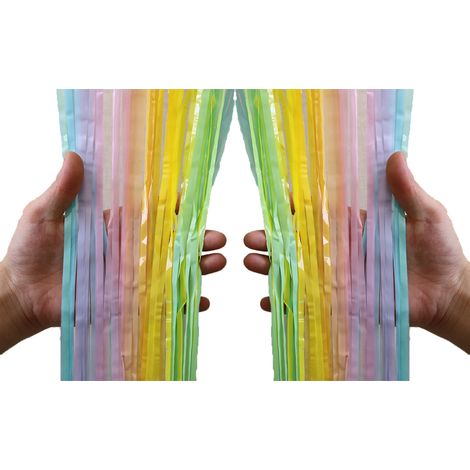 Rideau En Feuille D Aluminium - 2 Pièces 1 x 2 m - Décor Pour Photobooth Fête Mariage Noël Halloween (1/5)