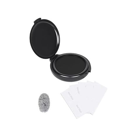 Kit de Huella Dactilar - Tinta Negra de Secado Rápido y Borrable - Set Completo con 10 Toallitas - Ideal para Autenticación de Documentos e Identificación (1/4)