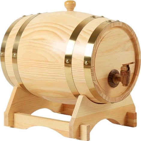 Fût en bois de 5 litres pour le stockage de vin, whisky, rhum, bière et autres spiritueux, en bois vintage. (1/5)