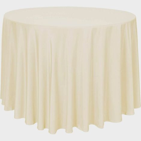 1 Nappe ronde, Polyester, Beige, Diamètre 228 cm, Intérieur Extérieur (1/5)
