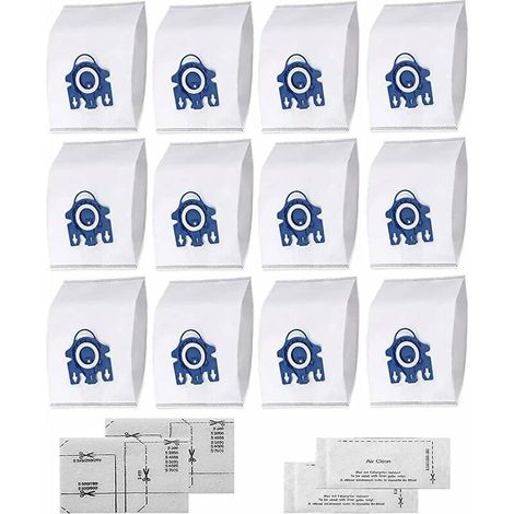 Nazalus - Oferta especial - Bolsas para aspiradora HyClean 3D FJM para Miele (12 bolsas, 2 filtros de motor, 2 filtros de escape) Bolsas para aspiradora Miele GN XXL Pack, alternativa para Miele 99177 (1/5)