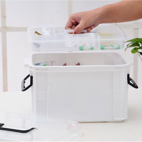 Erste-Hilfe-Set, tragbarer Notfallkoffer, Aufbewahrungsbox für Medikamente aus Kunststoff, Reiseapotheke (1/3)
