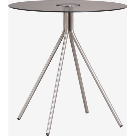SKLUM Runder Beistelltisch aus Edelstahl und gehärtetem Glas Itsoro Ø50 cm