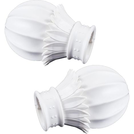 2 pièce D'Embouts de Tringle à Rideau de Remplacement Tête de Prune Extrémité Sphérique Capuchons Décoratifs pour Rideaux à Œillets Adaptés au Bureau à Domicile Diamètre Intérieur 29 mm (1/5)