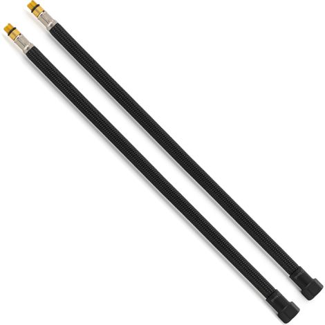 2 Flexibles sanitaires NOIR POLYMÈRE Øintér.8mm - Femelle 3/8" NOIR MAT - Mâle M10x1 - 300mm - TAQ PREMIUM