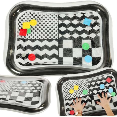 Colchoneta de agua inflable con motivos contrastantes en blanco y negro 65 cm x 50 cm