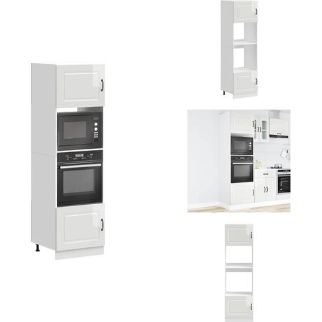 Armoires de four 2 pcs Lucca blanc brillant bois d'ingénierie - Armoire De Four - Armoires De Four - Unité De Four - Unité De Four De Cuisine (1/5)